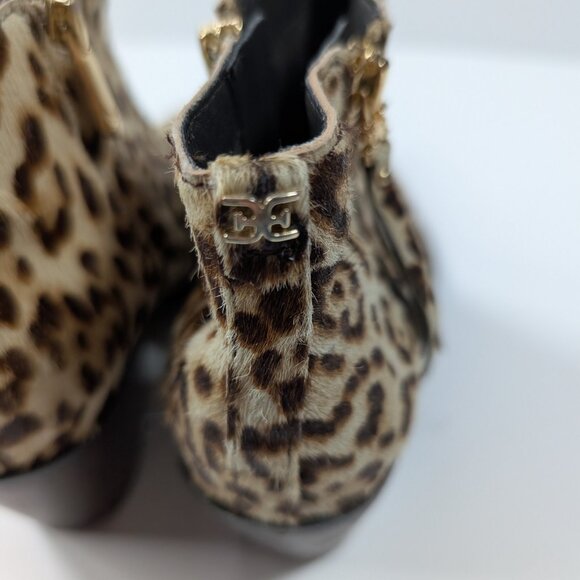 Like NEW Sam Edelman Walden Leopard-Print Cow Hair Booties Size 6 - Picture 7 of 17